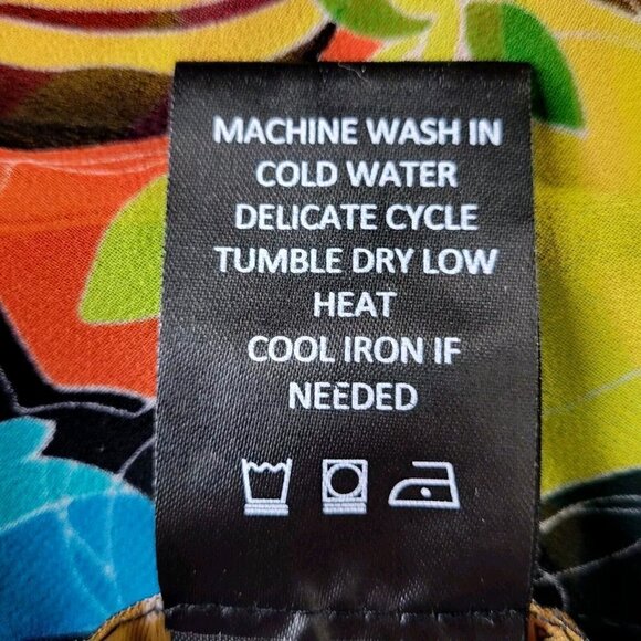 BCBGMaxAzria Cover Up Top Women Size S Oversize Batwing V Neck Floral Colorful - Picture 8 of 9